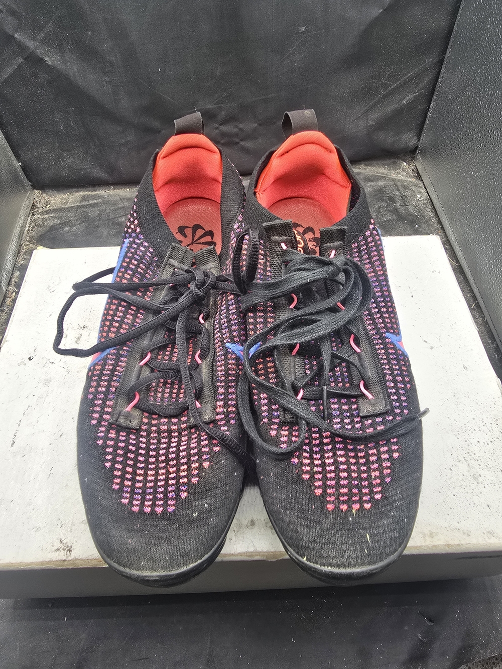 Nike Men's Knit Athletic Sneakers - Black with Pink and Purple Accents